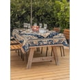 thumbnail image 4 of 54x80 Inch Outdoor Tablecloth with Umbrella Hole Zipper Rectangle Orange Blue Southwestern Rectangular Tablecloths Outside Waterproof Antique Boho Farmhouse Ethnic Patio Table Cover for Picnic Party, 4 of 8