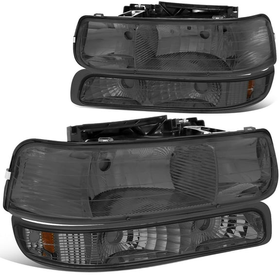 DNA Motoring For 99-02 Silverado 00-06 Suburban Tahoe Headlight Bumper Parking Lamps Smoked/Amber