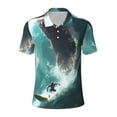 thumbnail image 2 of Daiia Surfing Shark Pattern Men’s Polo Shirts,Solid Deck Shirt,Classic Fit, Breathable Cotton Polo for Casual and Sport Wear-XX-Large, 2 of 7