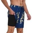 thumbnail image 3 of Goofa Disco party Astronaut Dancing Printed Men's Swim Trunks Board Shorts Quick Dry Mens Swimming Trunks with Compression Liner,Breathable Fit Hawaii Beach Shorts-Large, 3 of 9