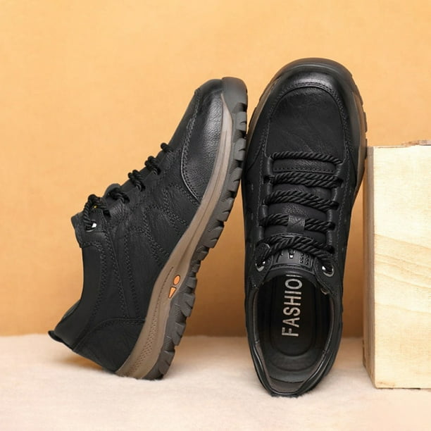 Zapatos de escalada para hombre zapatos deportivos de cuero con cordones zapatos para correr para viajes al aire libre