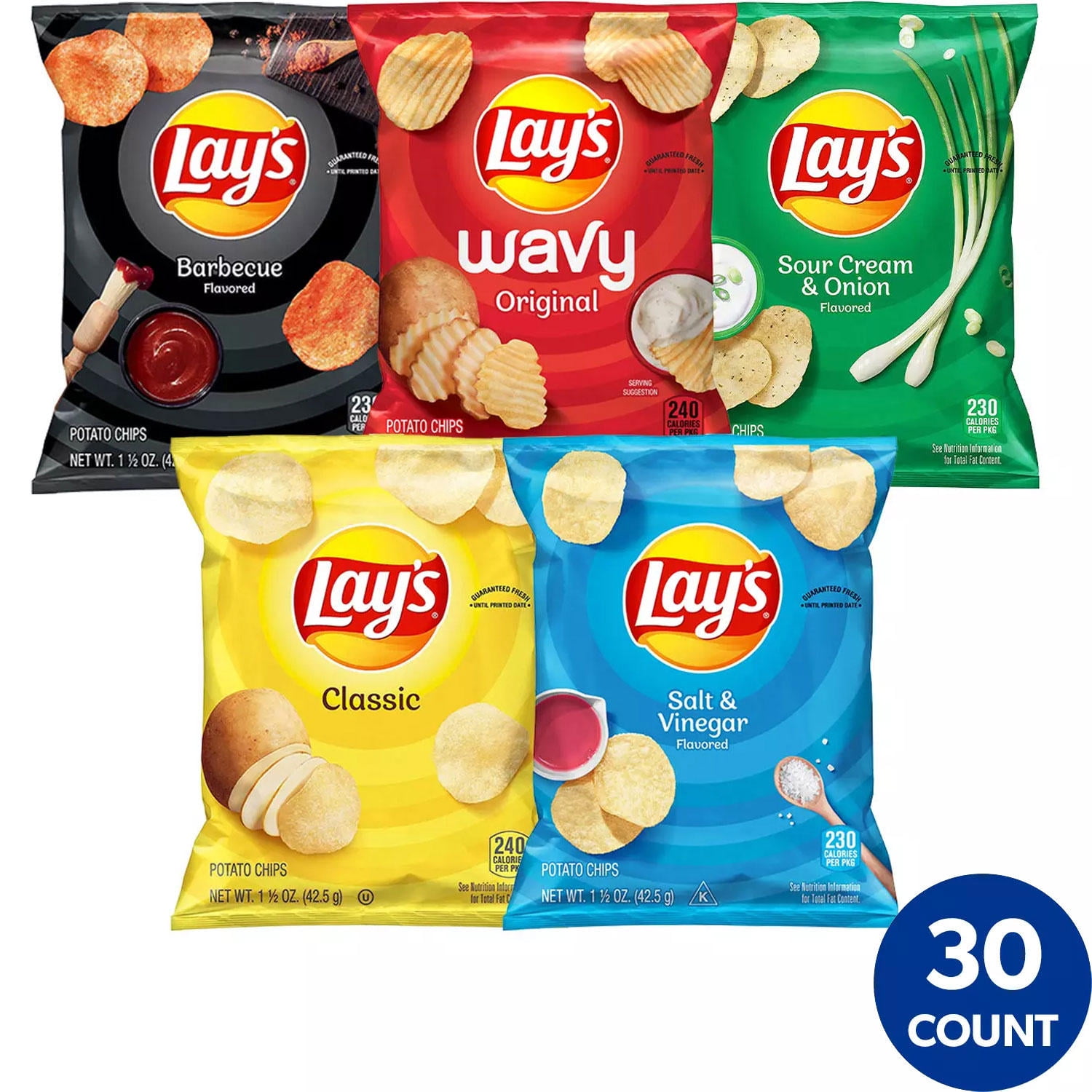 Lay's Mix Potato Chips Variety 1 1/2 Oz 30 Count