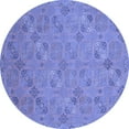 thumbnail image 1 of Ahgly Company Machine Washable Indoor Round Oriental Blue Traditional Area Rugs, 6' Round, 1 of 4