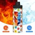 thumbnail image 5 of Daiia Cartoon Flowers Printed 18 OZ Sports Insulated Kettle Drinking Cup Water Bottle Stainless Steel Kettle Portable Cup For Gym, 5 of 7