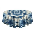 thumbnail image 5 of Indigo Tie Dye Star Round Tablecloth 60"x60",Wrinkle Wipeable Table Cloth for Kitchen Dining Room Picnic Patio Party, 5 of 6