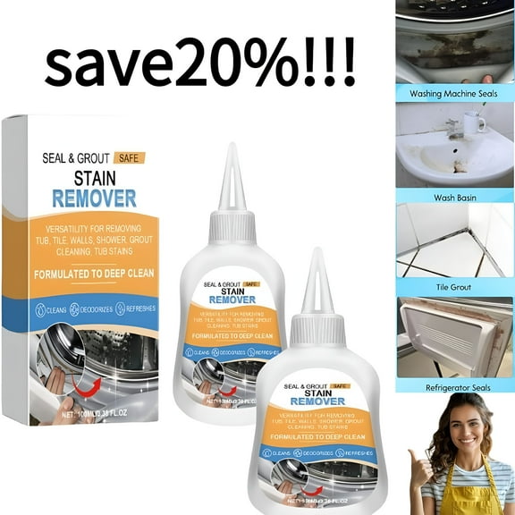 RAGUPEL Mold Stain Remover Gel,Washing Machine Gasket Cleaner for Front Loader Washer Rubber Seal Home Stain Removal Gel for Grout,Caulk,Refrigerator,Shower,Bathtub,Bathroom Cleaning Solution