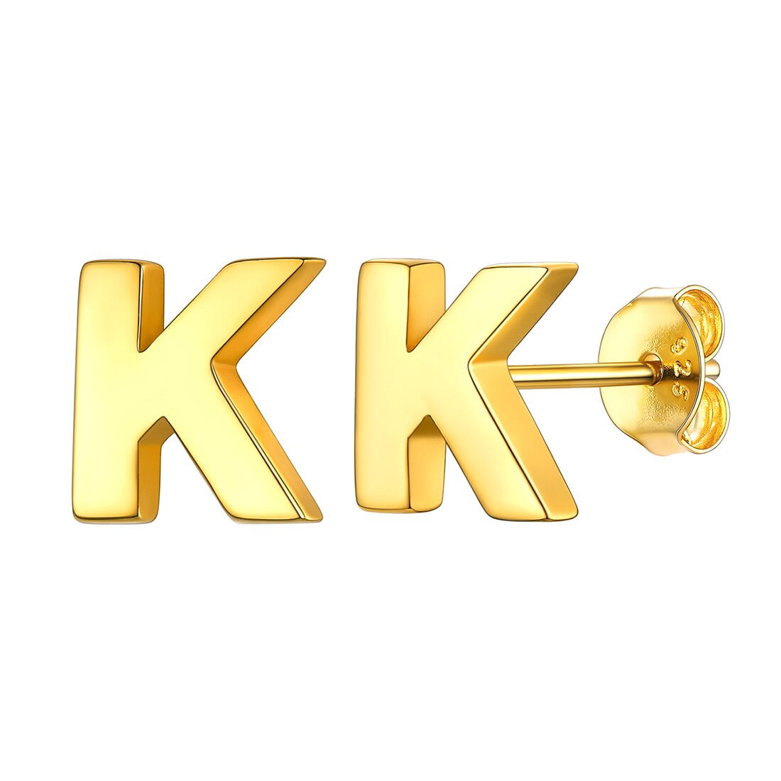 ChicSilver Letter K Earrings for Women 18K Gold Plated Alphabet AZ