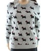 Charter Club NEW Gray Women Large PL Petite Dog Print Crewneck Sweater