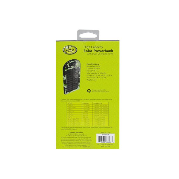 Gear Head PB5500SLR HighCapacity 5000mAh Solar Power Bank Walmart