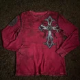 thumbnail image 3 of Camiseta de manga larga para hombre y mujer, camisa de gran tamaño con patrón cruzado de Hip Hop, cuello redondo, ropa gótica informal, Tops, Y2K, 3 of 4