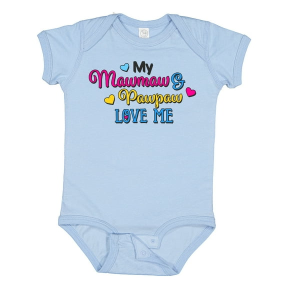 Inktastic My Mawmaw and Pawpaw Love Me with Hearts Boys or Girls Baby Bodysuit