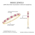 thumbnail image 6 of Rosec Jewels Pink Tourmaline Diamond Half Eternity Ring for Women - AAA Quality - Stackable Ring - Gift for Special Occasions, 14K Yellow Gold, US 5.50, 6 of 9