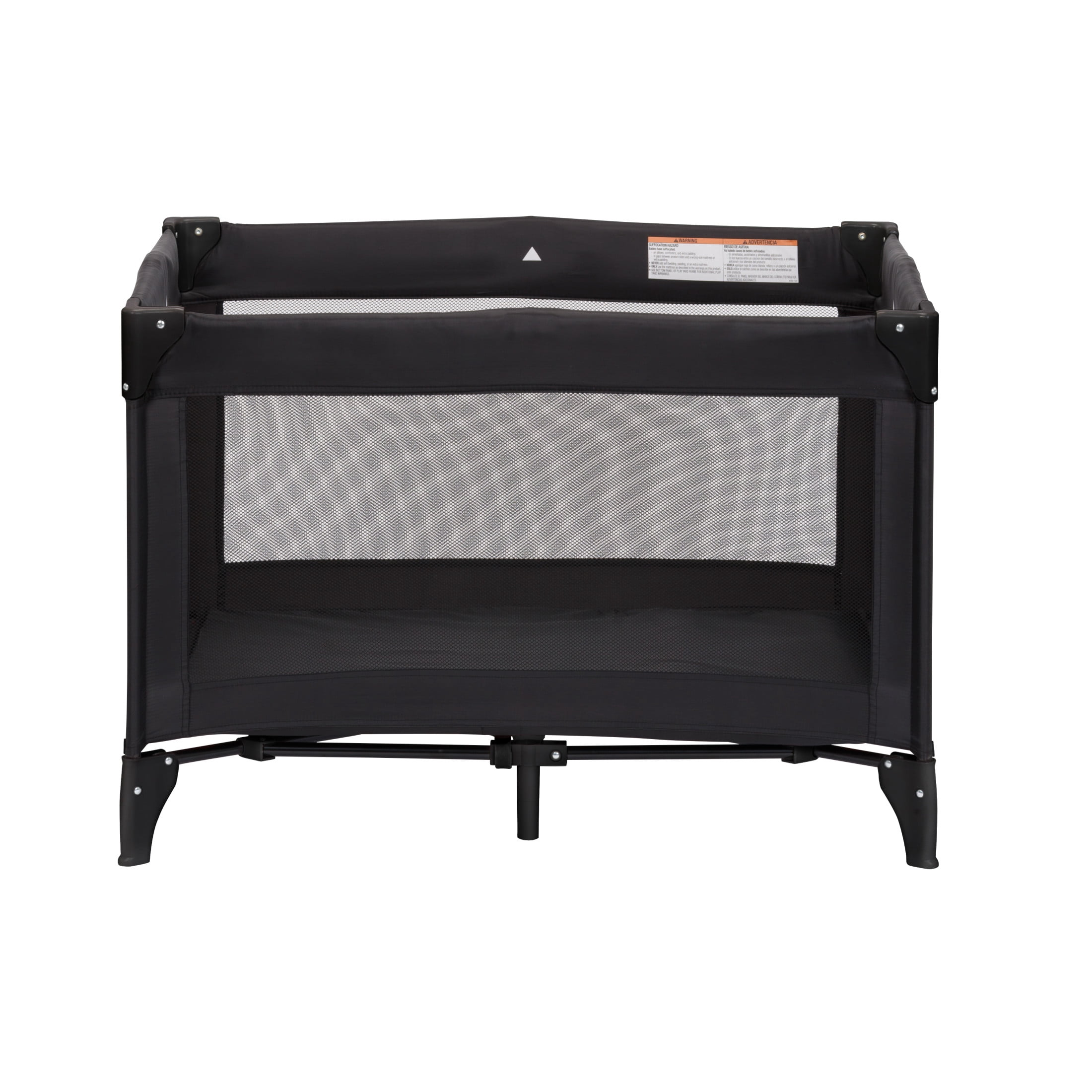 Babideal Portable Baby Play Yard with Mesh Sides and Padded Mat, Licorice Root Black