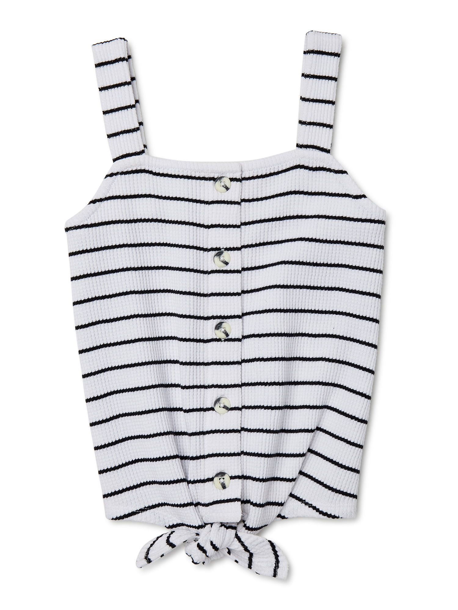 Justice - Justice Girls Ribbed Button Tie-Front Tank Top, Sizes 5-18 ...