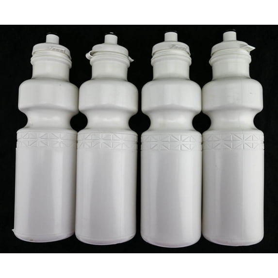 4 QTY California Springs DuoFlow 24oz Ounce Bicycle Water Bottles White NEW