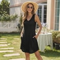 thumbnail image 6 of WQD Womens Summer Dresses 2026 Loose V Neck Sleeveless Sundress Casual Lightweight Beach Vacation Swimsuit Cover Up Dress, 6 of 8