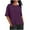 Purple, variant on XUNKUSGA Womens Tops Comfortable Soild Color Cotton Linenn Womens Blouses Classic Casual Short Sleeve Crewneck Basic Tops Lightweight Loose Going Out Tops S-3XL Red