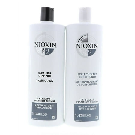 Nioxin System 2 Cleanser Shampoo, 33.8 oz & Scalp Therapy Conditioner, 33.8 oz Set-Pack of 3