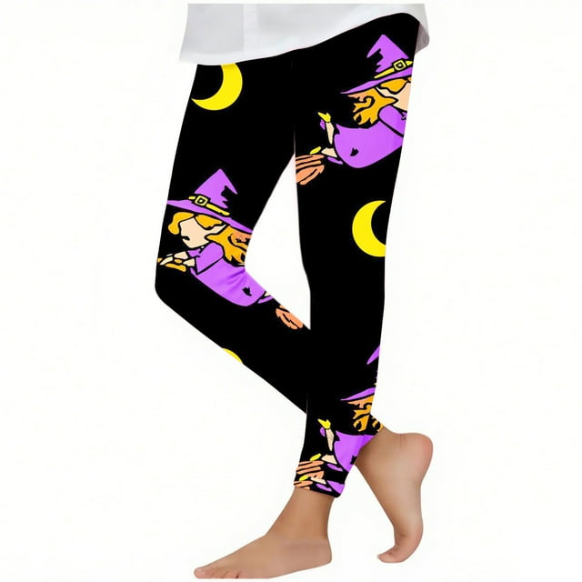 Pyjama d'Halloween pour Enfants Taille Haute Extensible Collants Doux pour l'École