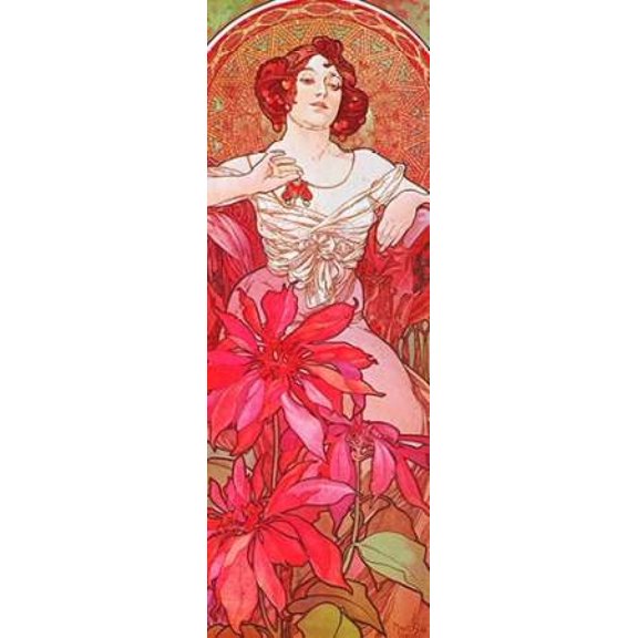 Ruby Canvas Art - Alphonse Mucha (10 x 20)