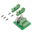 thumbnail image 2 of Male Header Terminal Block Connector, Screw Terminal Block, PLC Adapter Interface, DIN Rail Mounting Bracket,  PCB Carrier, Green, 51x50mm, 1A Rated Current, 2 of 7
