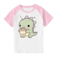 thumbnail image 1 of RXIRUCGD 2025 Vêtements d'Été pour Enfants Tout-Petits Garçons Filles Mode Mignon Col Rond Imprimé Manches Courtes Haut, 1 of 7