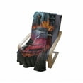 thumbnail image 4 of Cars Soft Flannel Fleece Throw Blanket, Hot Red Concept Car in Flames Blazing Tires Building and Birds Speeding Fast, Cozy Plush for Indoor and Outdoor Use, 70" x 90", Red Orange Blue, by Ambesonne, 4 of 6