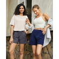 thumbnail image 5 of G4Free Shorts for Women Dressy Casual High Waisted Lounge Summer Pleated Shorts with Pockets, 5 of 8