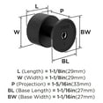 thumbnail image 5 of Amerock Balata 1-1/8 inch (29mm) Diameter Matte Black Cabinet Knob, 5 of 6