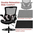 thumbnail image 3 of FDW Mid-Back Mesh Office Chair with Flip-Up Arms，Ergonomic Chair Lumbar Support Foot Ring, Black, 3 of 7