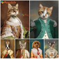 thumbnail image 2 of Cuadros de pared de retrato Vintage para sala de estar, póster nórdico, arte de pared, pintura en lienzo, decoración del hogar, gato, perro, Princesa, sin marco, 2 of 4