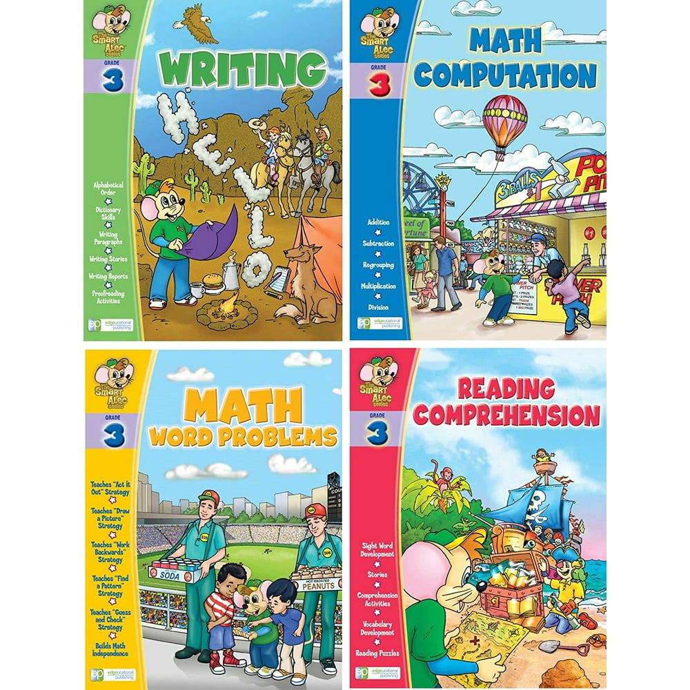 Smart Alec (3rd Grade) Four Pack Learning Series, Includes: Writing ...