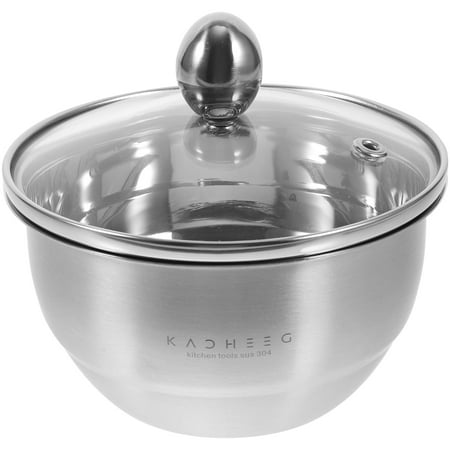 

1 Set Toddler Bowl with Lid Stainless Steel Bowl Egg Steaming Bowl Food Bowl