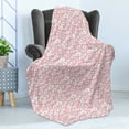 thumbnail image 4 of Cloud Soft Flannel Fleece Throw Blanket, Continuous Fluffy Cumulus Blush Tones Sky Cartoon, Cozy Plush for Indoor and Outdoor Use, 50" x 60", Pale Pink Charcoal Grey, by Ambesonne, 4 of 5