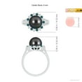 thumbnail image 5 of Angara Tahitian Cultured Pearl and Blue Diamond Ring in 14K White Gold for Women | June Birthstone Jewelry for Her, 5 of 8