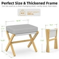 thumbnail image 2 of Bamboohomie Folding Foot Rest Ottoman, Bamboo X-Leg with Padded Cushion, Foldable Stool, Gray, 2 of 7
