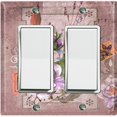 thumbnail image 1 of Metal Light Switch Plate Cover Floral Nature Postcard Newspaper Damask Purple FLW096, 1 of 13