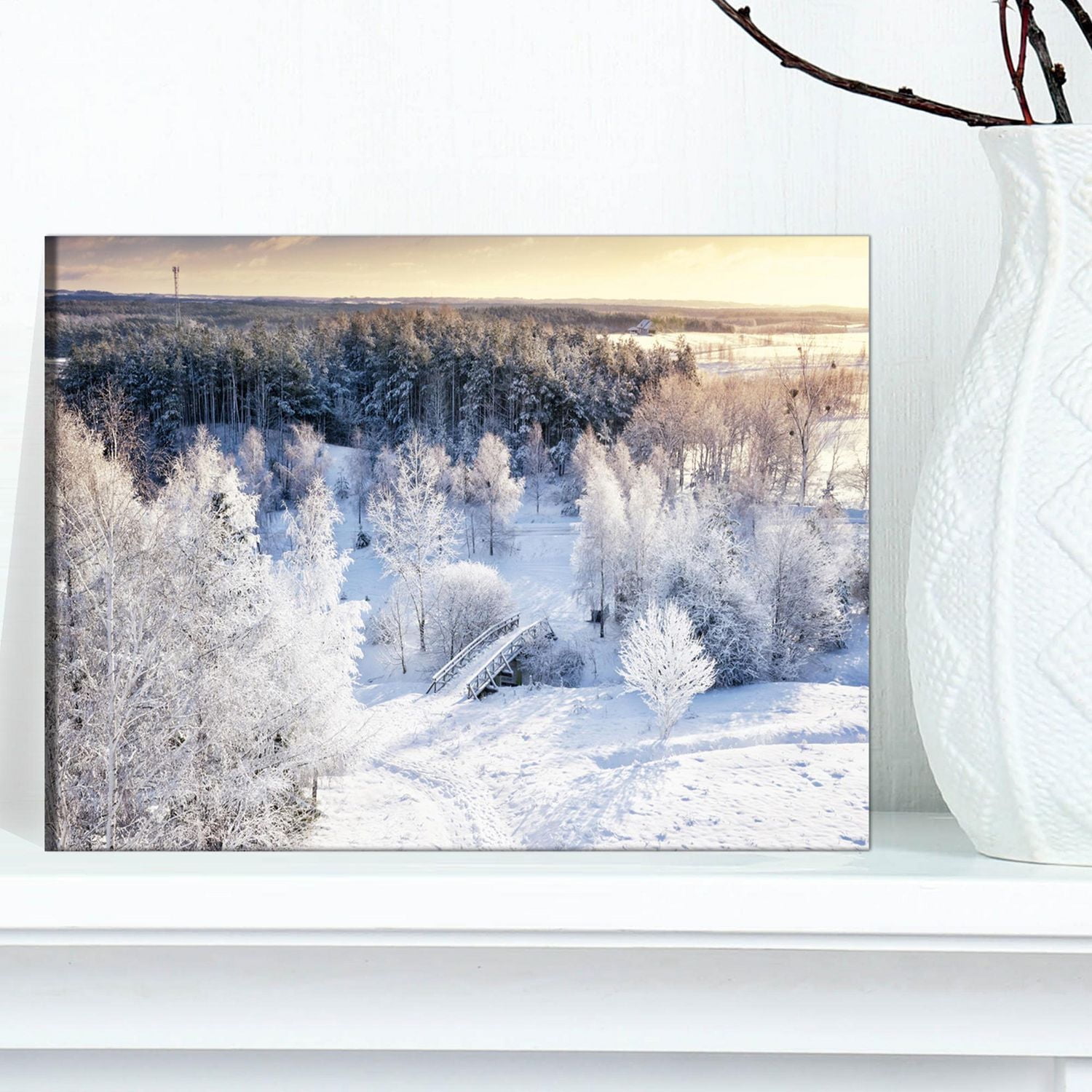 Designart Beautiful Winter Panorama Canvas Wall Art