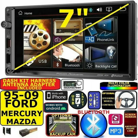 1995-2009 FORD MERCURY MAZDA BLUETOOTH USB SD AUX CAR RADIO STEREO PACKAGE