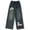 Navy, variant on Girls Sweatpants Jeans Wide Leg Jeans Baggy Heart Embroidery Elastic High Waist Denim Pants Y2k Streetwear Clothes(Light Blue,7-8 Years)