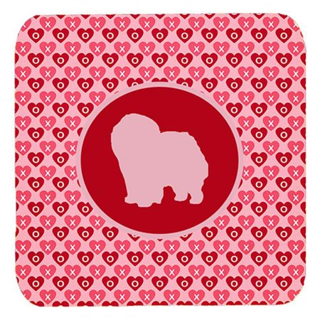 

Chow Chow Valentine Hearts Foam Coasters - Set 4 3.5 x 3.5 In.
