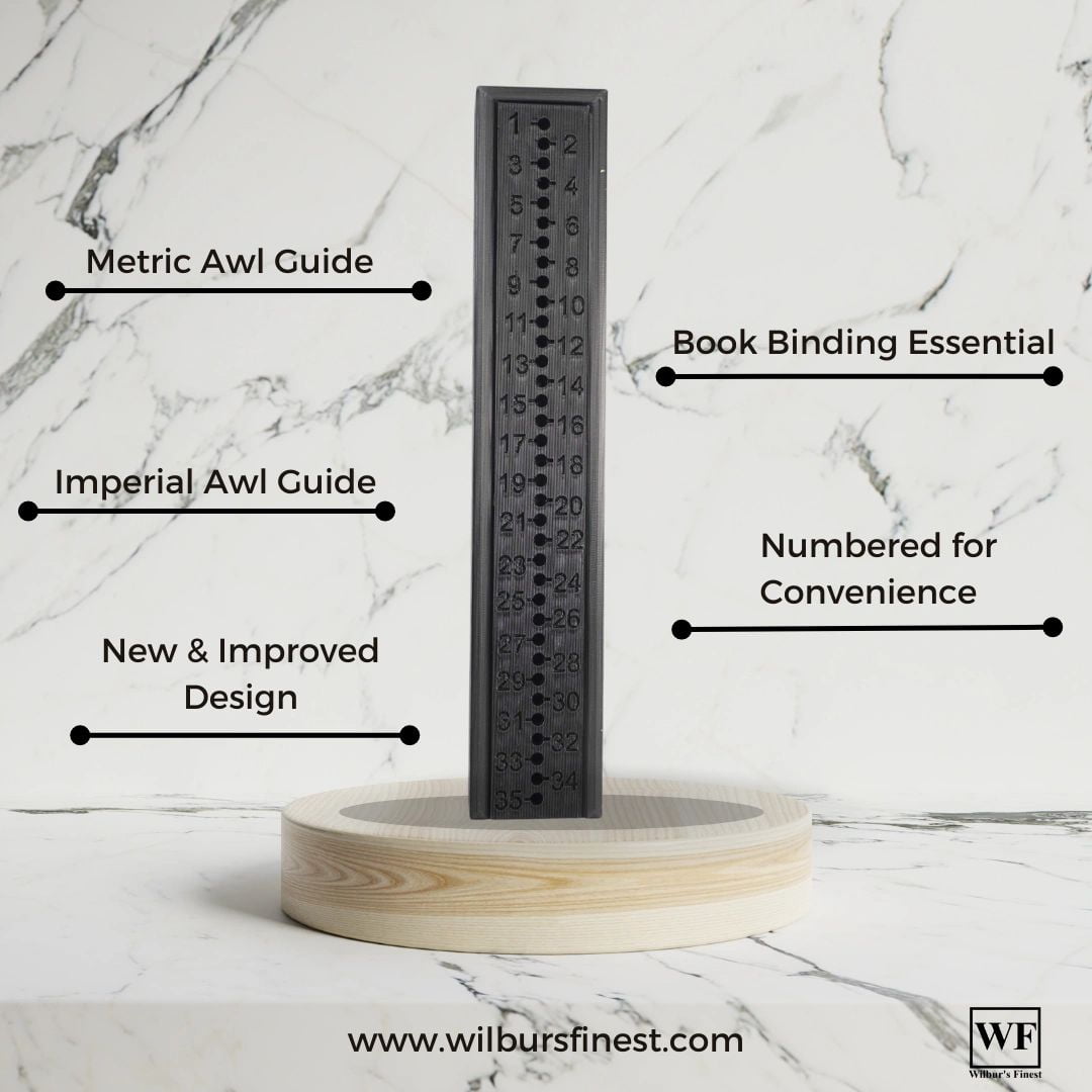 Signature Punching Tool for Bookbinding w/ an Awl Guide and Cradle (12 Inch)