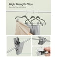thumbnail image 4 of 20 Pack Skirt Pants Hangers 17 Inch Long Velvet Clips Hangers with Adjustable Clips Non-Slip for Skirts Coats Dresses Gray, 4 of 7