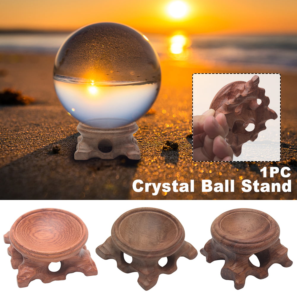 Black Branch Wood Crystal Ball Base Display Stand Gemstone Sphere Home Decor 1pc 
