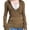 Brown, variant on Women's Deep V Neck Hoodies Slim Fit Drawstring Casual Solid Loose Long Sleeve Pullover Tops Sweatshirt