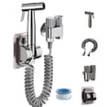 thumbnail image 2 of BUYISI Buse de Rinçage Haute Pression pour Toilettes Ensemble de Buses de Robinet de Salle de Bain Argenté, 2 of 9