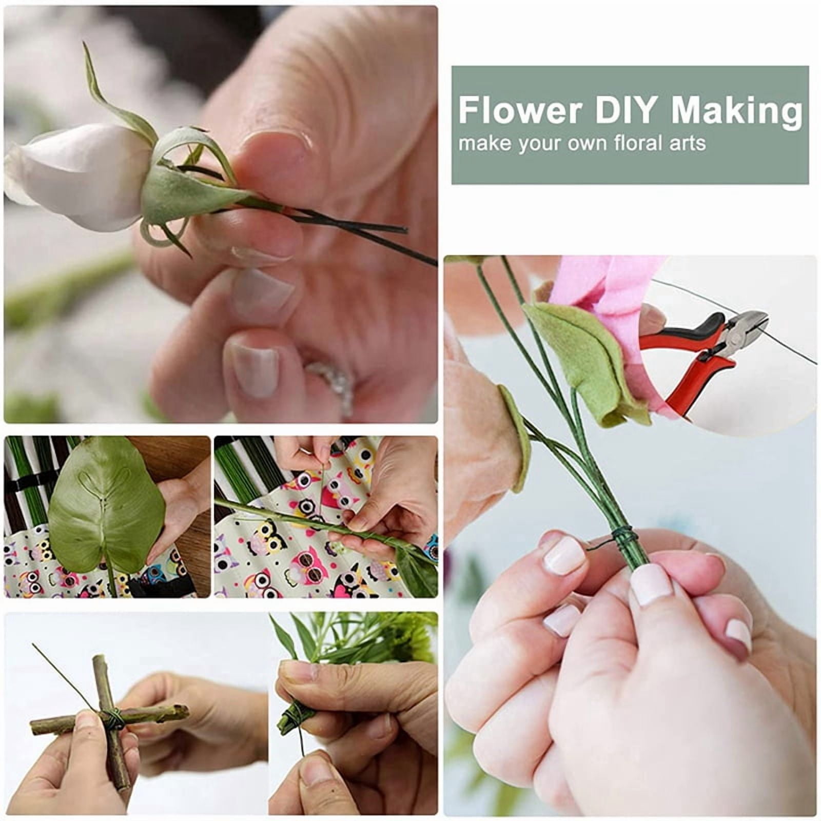 20Pack Floral Wire Flexible Paddle Wire Florist Green Wire for Crafts,Tree,Garland and Floral Flower Arrangement
