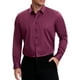 thumbnail image 1 of Camisas de vestir formales de color sólido de manga larga con cuello de punta para hombres INSPIRE CHIC color burdeos L, 1 of 6