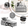 thumbnail image 3 of Aukfa Sleeper Chair Bed, Convertible Pull Out Sofa Bed with USB Port, Cup Holders and Swivel Phone Holder, Gray, 3 of 8