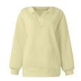 thumbnail image 4 of Duoif Fall Sweatshirts for Women Oversized Solid Color Sweatshirt - Women's Loose Pullover Womens Sweatshirt Beige L, 4 of 5